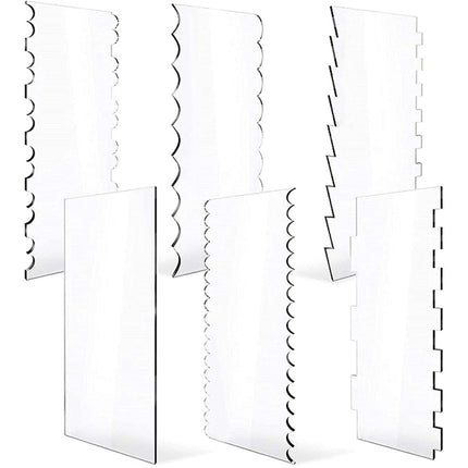 6 In 1 Clear Acrylic Cake Scraper Smoothing Tool Set
