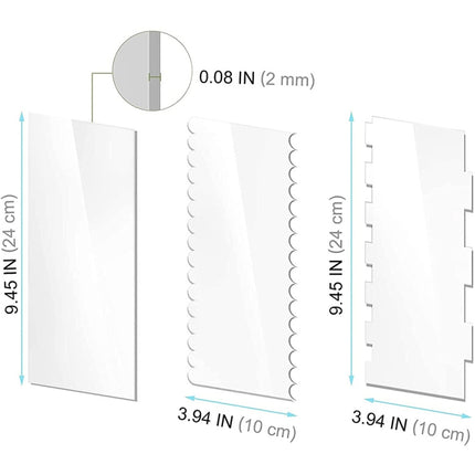 6 In 1 Clear Acrylic Cake Scraper Smoothing Tool Set