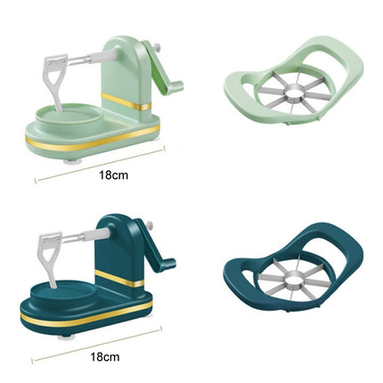 Hand Crank Fruit Peeler Apple Divider Dicer, Dark Green, Light Green - DealBuddy