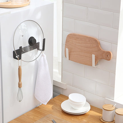 Wall-Mounted Carbon Steel Integrated Pot Lid Holder Kitchen Cutting Board Rack