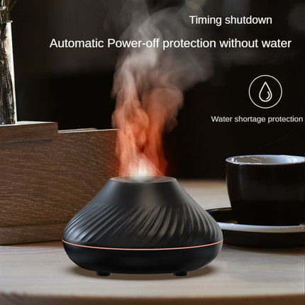 DQ705 Volcanic Flame Aroma Diffuser Essential Oil Lamp Air Humidifier with Color Night Light, DQ705(Beige), DQ705(Black) - DealBuddy