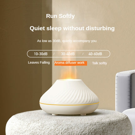 DQ705 Volcanic Flame Aroma Diffuser Essential Oil Lamp Air Humidifier with Color Night Light, DQ705(Beige), DQ705(Black) - DealBuddy