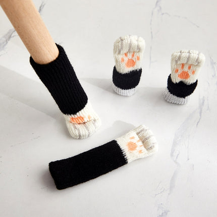 1 Set Double Knit Wear-Resisting Table Stool Leg Mute Protective Cover, Brown, Light Gray, Deep Gray, Black, Flower Brown, White, Light Coffee - DealBuddy