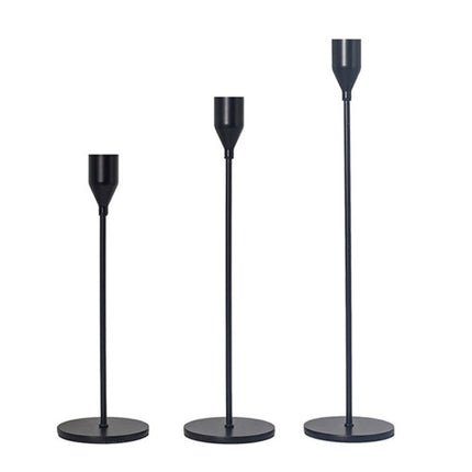 3 PCS / Set Home Decoration Wedding Wrought Iron Candle Holder, Style:
