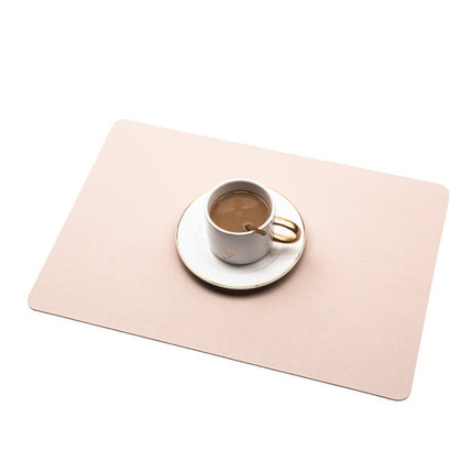 2 PCS PU Waterproof Oilproof Leather Heat Insulation Placemat, Black, Apricot, Dark Gray, Light Gray, Creamy White, White, Red, Green - DealBuddy