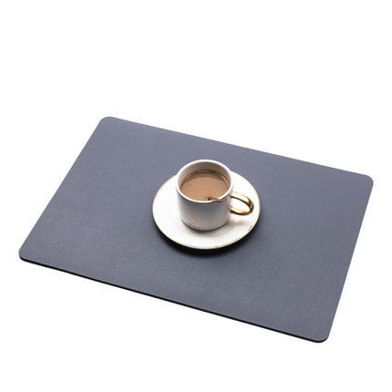 2 PCS PU Waterproof Oilproof Leather Heat Insulation Placemat, Black, Apricot, Dark Gray, Light Gray, Creamy White, White, Red, Green - DealBuddy