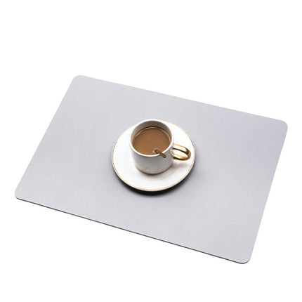 2 PCS PU Waterproof Oilproof Leather Heat Insulation Placemat, Black, Apricot, Dark Gray, Light Gray, Creamy White, White, Red, Green - DealBuddy