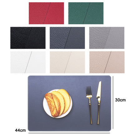 2 PCS PU Waterproof Oilproof Leather Heat Insulation Placemat, Black, Apricot, Dark Gray, Light Gray, Creamy White, White, Red, Green - DealBuddy