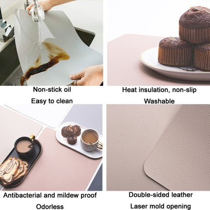 2 PCS PU Waterproof Oilproof Leather Heat Insulation Placemat, Black, Apricot, Dark Gray, Light Gray, Creamy White, White, Red, Green - DealBuddy