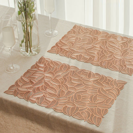 Hollow PVC Table Top Durable Insulated Placemat, Gold, Silver, Copper