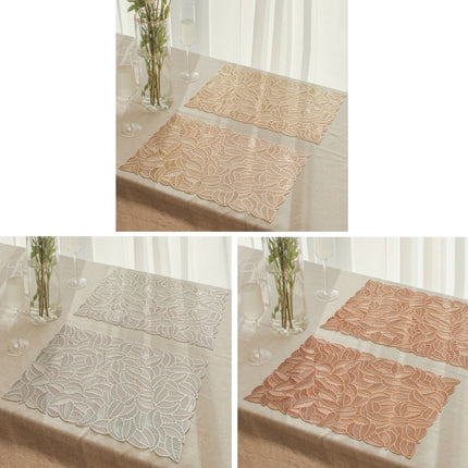 Hollow PVC Table Top Durable Insulated Placemat, Gold, Silver, Copper