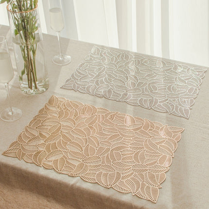 Hollow PVC Table Top Durable Insulated Placemat, Gold, Silver, Copper