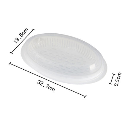 Microwave Fish Steamer With Lid Preserved Steamed Fish Plate