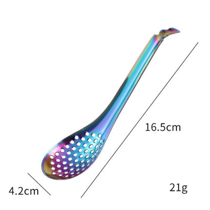 2 PCS 304 Stainless Steel Small Caviar Colander Molecular Cooking Spoon, True Color, Golden, Rose Gold, Colored, Black - DealBuddy