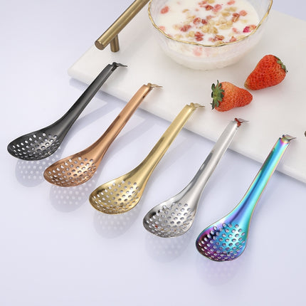 2 PCS 304 Stainless Steel Small Caviar Colander Molecular Cooking Spoon, True Color, Golden, Rose Gold, Colored, Black - DealBuddy