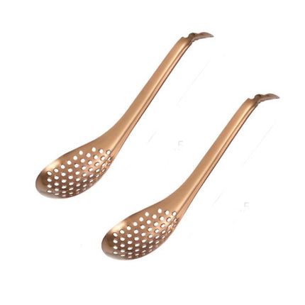 2 PCS 304 Stainless Steel Small Caviar Colander Molecular Cooking Spoon, True Color, Golden, Rose Gold, Colored, Black - DealBuddy