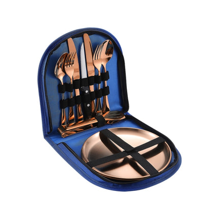 Stainless Steel Portable Cutlery Set Western Steak Knife Fork Spoon Set,Color: