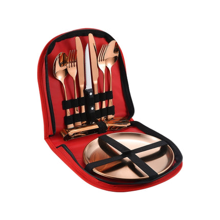 Stainless Steel Portable Cutlery Set Western Steak Knife Fork Spoon Set,Color:, Black and Silver, Black Gold, Black Rose Gold, Blue Silver, Blue Gold, Blue Rose Gold, Red Silver, Red Gold, Red Rose Gold - DealBuddy