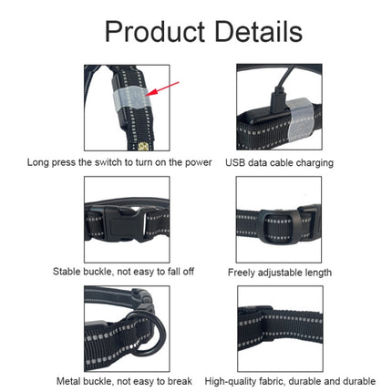 LED Rechargeable Wear-resistant and Waterproof Pet Lighting Collar, Size:, XS, S, M, L - DealBuddy