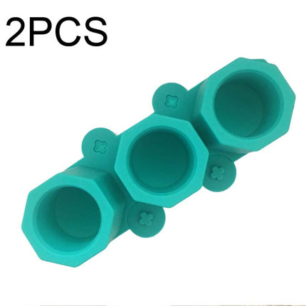 2 PCS 3 Grid Silicone Diamond Ice Tray Succulent Flower Pot Mold DIY Plaster Mold, Ink Green, Blue, Green - DealBuddy