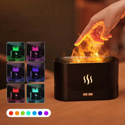 7 Color Flame Aromatherapy Machine Home Office Desk Air Humidifier, 7 Color(Black), 7 Color (White) - DealBuddy