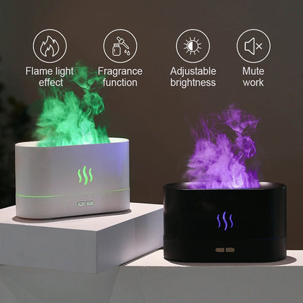 7 Color Flame Aromatherapy Machine Home Office Desk Air Humidifier, 7 Color(Black), 7 Color (White) - DealBuddy