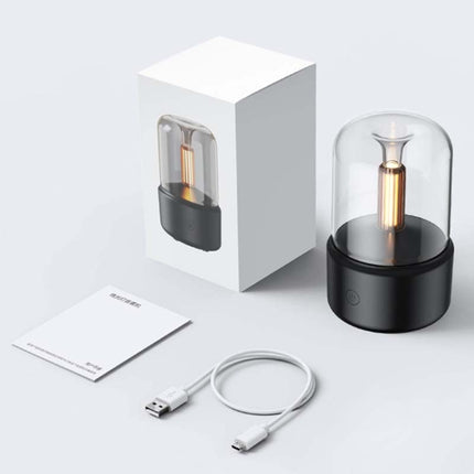 120ML Simulated Candlelight Aroma Diffuser USB Home Atmosphere Night Light Humidifier, DQ702 (Black), DQ702 (Beige) - DealBuddy