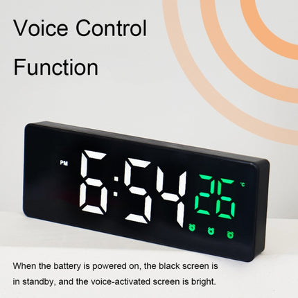 0715 Voice-activated LED Mute Date Temperature Display Electronic Clock