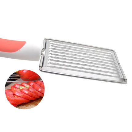 Tomato Luncheon Meat Slicer Non-slip Stainless Steel Fruit Cutter, Fruit Cutter(Orange), Fruit Cutter(Purple), Fruit Cutter(Blue), Fruit Cutter(Green) - DealBuddy