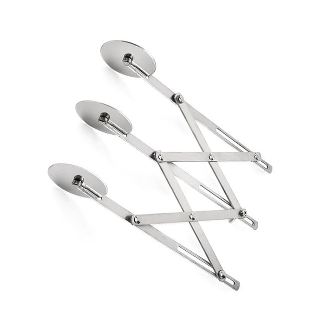 Stainless Steel Retractable Multipurpose Pizza Knife, Style:, 3 Wheeles, 4 Wheels, 5 Wheels, 6 Wheels, 7 Wheels, Two Headed 7 Wheels - DealBuddy