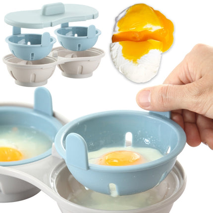 Two-compartment Steamed Egg Box Microwave Steamed Egg Plate  Egg Mold - DealBuddy