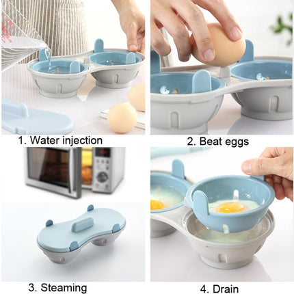 Two-compartment Steamed Egg Box Microwave Steamed Egg Plate  Egg Mold - DealBuddy