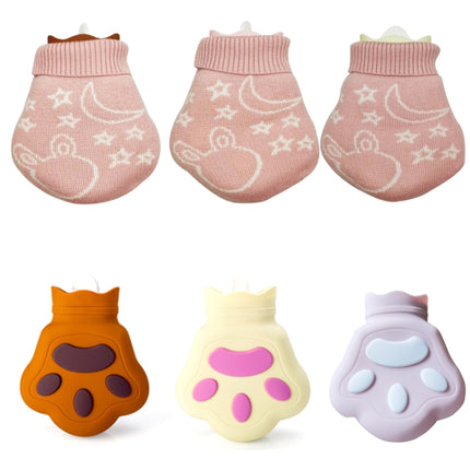 Silicone Microwave Oven Heating Water Injection Hand Bag, Brown, Pink