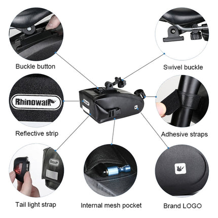 Rhinowalk X20516 1.2L Three-dimensional Tool-free Installation Waterproof Bicycle Tail Bag - DealBuddy