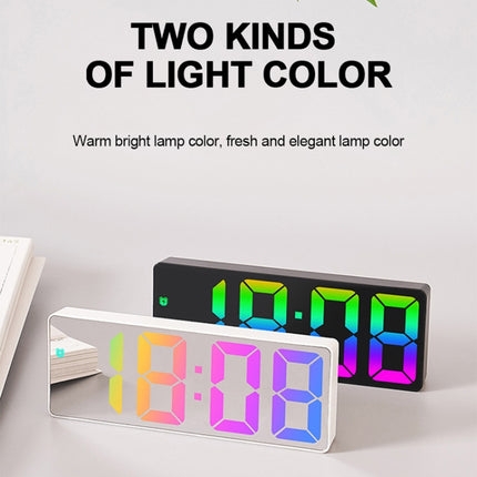 Colorful Fonts LED Electronic Alarm Clock Large Screen Clock