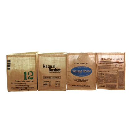 Foldable Jute Storage Box Sorting Basket for Underwear, THE DAILY, Number 12, NATURAL, VINTAGE - DealBuddy