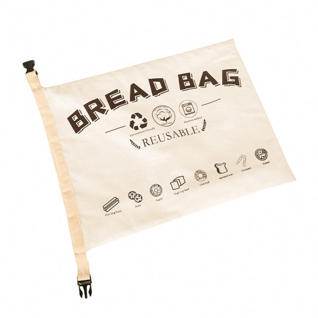 Cotton TPU Bread Bag With Clasp Reusable Storage Bag, Bread Bag Beige, Bread Bag White - DealBuddy