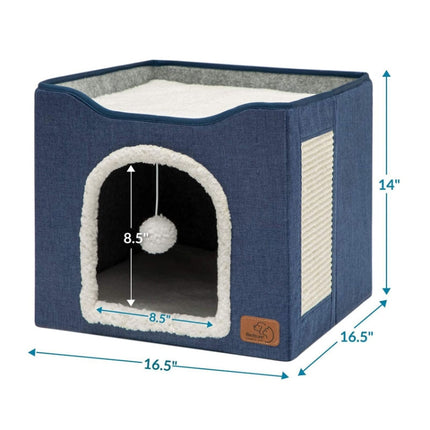 Pet Stool Pet Kennel Indoor Foldable Storage Stool Cat Dog Kennel, 41 x 41 x 35cm - DealBuddy