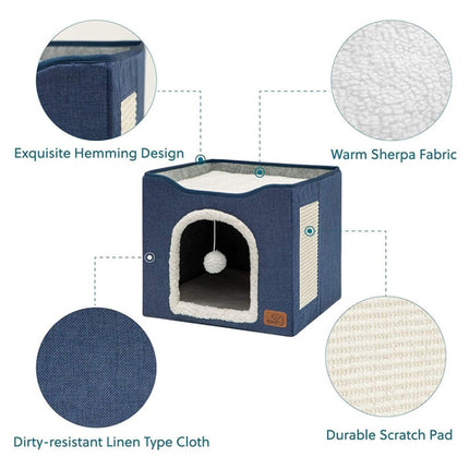 Pet Stool Pet Kennel Indoor Foldable Storage Stool Cat Dog Kennel, 41 x 41 x 35cm - DealBuddy