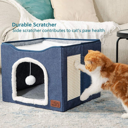 Pet Stool Pet Kennel Indoor Foldable Storage Stool Cat Dog Kennel, 41 x 41 x 35cm - DealBuddy
