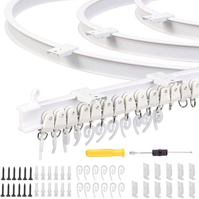 Model Steel Rail Bending Curtain Rail Flexible Guide Set, Size:, 3m White - DealBuddy