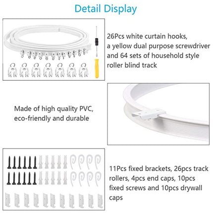 Model Steel Rail Bending Curtain Rail Flexible Guide Set, Size:, 3m White - DealBuddy