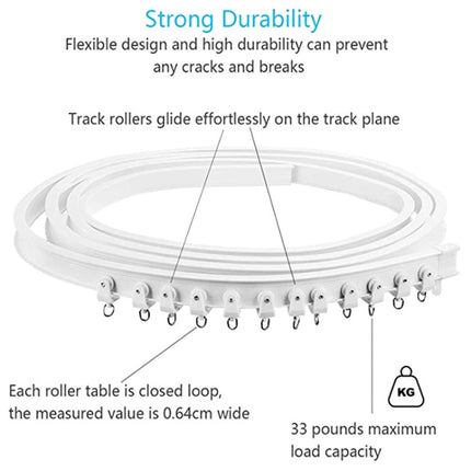Model Steel Rail Bending Curtain Rail Flexible Guide Set, Size:, 3m White - DealBuddy