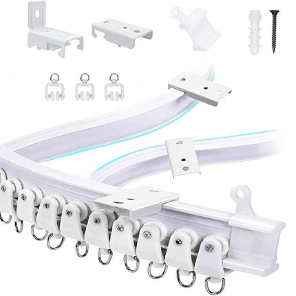 Model Steel Rail Bending Curtain Rail Flexible Guide Set, Size: