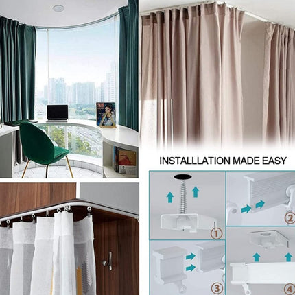 Model Steel Rail Bending Curtain Rail Flexible Guide Set, Size: