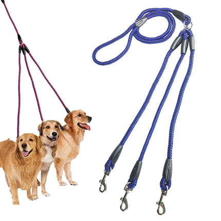 140cm 3 In 1 Leash Multi-head Dog Walking Rope, 140cm 3 In 1 Blue, 140cm 3 In 1 Red, 140cm 3 In 1 Rose Red - DealBuddy