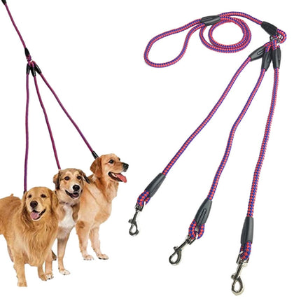 140cm 3 In 1 Leash Multi-head Dog Walking Rope, 140cm 3 In 1 Blue, 140cm 3 In 1 Red, 140cm 3 In 1 Rose Red - DealBuddy