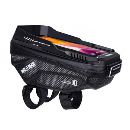 WILD MAN XT1 1L Bicycle EVA Hard Shell Phone Touch Screen Handlebar Bag - DealBuddy