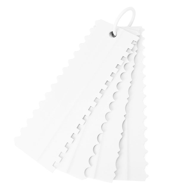 4 PCS / Set Plastic Cream Scraper PP Double Side Sawtooth Baked Cake Flattener