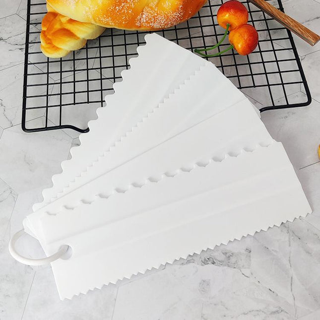 4 PCS / Set Plastic Cream Scraper PP Double Side Sawtooth Baked Cake Flattener, 4 PCS / Set White, 4 PCS / Set Yellow, 4 PCS / Set Sky Blue, 4 PCS / Set Pink - DealBuddy